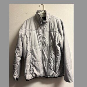 Men's The North Face Jacket Mens Light Grey Puffer Quilted, Size: Lg, EUC